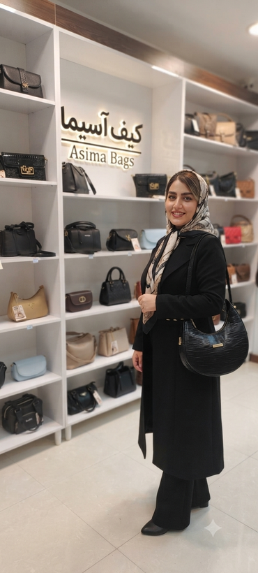کیف دوشی مشکی حلالی زنانه دخترانه kif کیف آسیما ارسال فوری