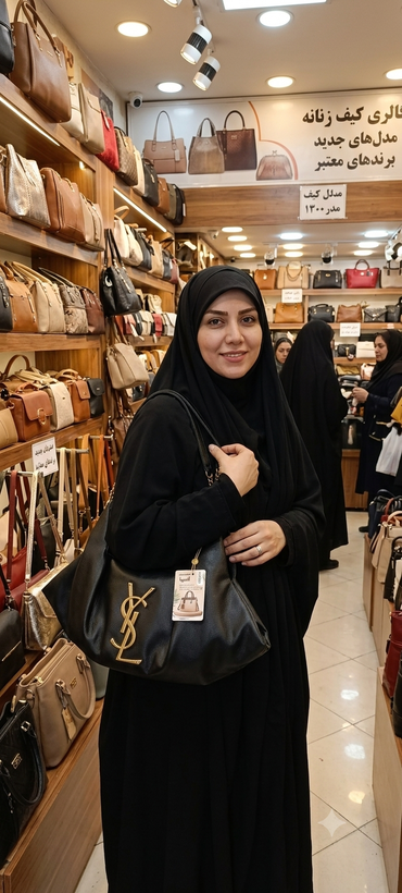 کیف خفاشی برند دوشی وای اس ال بند چرم زنجیز سایز بزرگ